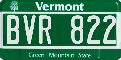 VT license plate BVR822