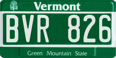 VT license plate BVR826