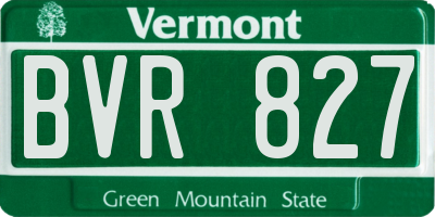 VT license plate BVR827
