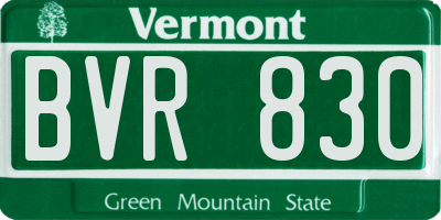 VT license plate BVR830