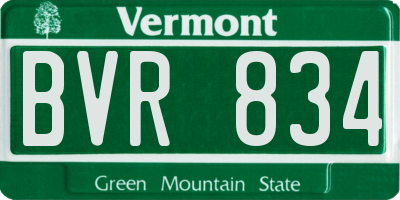VT license plate BVR834