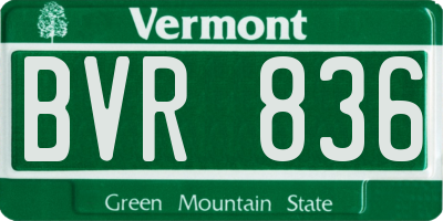 VT license plate BVR836