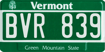 VT license plate BVR839