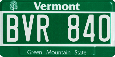 VT license plate BVR840