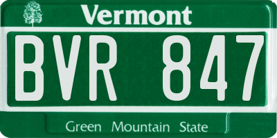 VT license plate BVR847