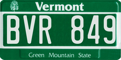 VT license plate BVR849