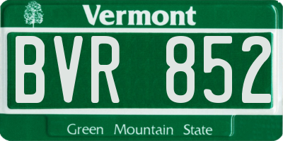 VT license plate BVR852