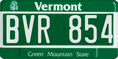 VT license plate BVR854