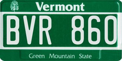 VT license plate BVR860