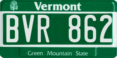 VT license plate BVR862