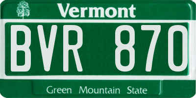 VT license plate BVR870