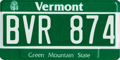 VT license plate BVR874