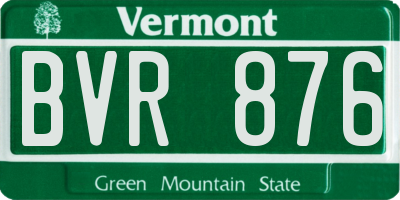 VT license plate BVR876