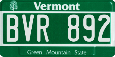 VT license plate BVR892