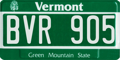 VT license plate BVR905