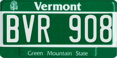 VT license plate BVR908