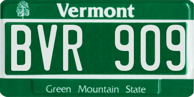 VT license plate BVR909