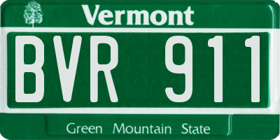 VT license plate BVR911