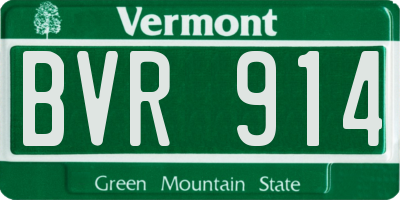VT license plate BVR914