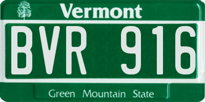 VT license plate BVR916