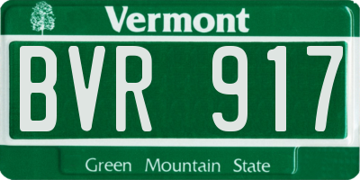VT license plate BVR917