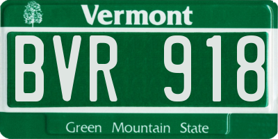 VT license plate BVR918