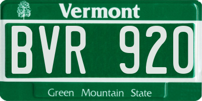 VT license plate BVR920