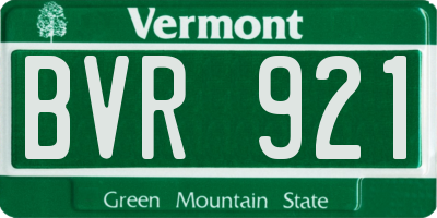 VT license plate BVR921