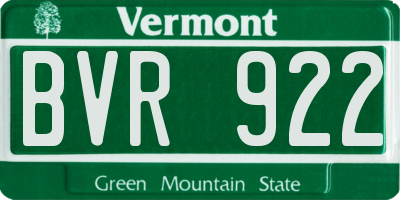 VT license plate BVR922