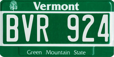 VT license plate BVR924