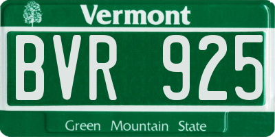 VT license plate BVR925