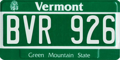 VT license plate BVR926