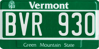 VT license plate BVR930