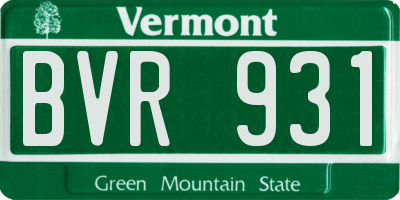 VT license plate BVR931
