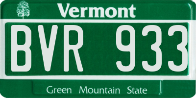 VT license plate BVR933