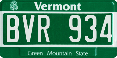 VT license plate BVR934