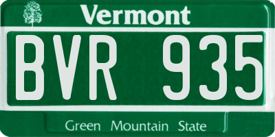 VT license plate BVR935