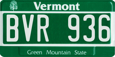 VT license plate BVR936