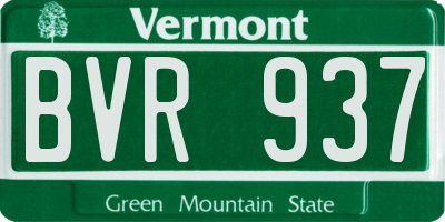 VT license plate BVR937