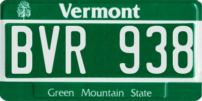 VT license plate BVR938