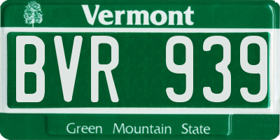 VT license plate BVR939