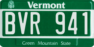 VT license plate BVR941