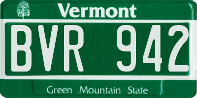 VT license plate BVR942