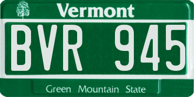 VT license plate BVR945