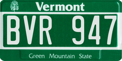 VT license plate BVR947