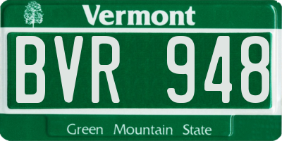 VT license plate BVR948