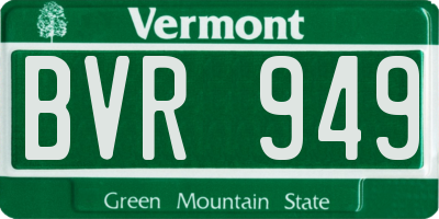 VT license plate BVR949