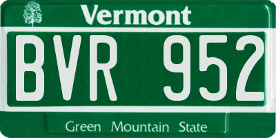 VT license plate BVR952