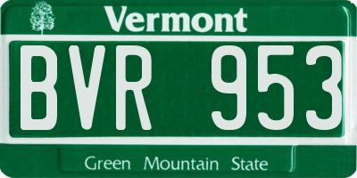 VT license plate BVR953
