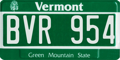 VT license plate BVR954